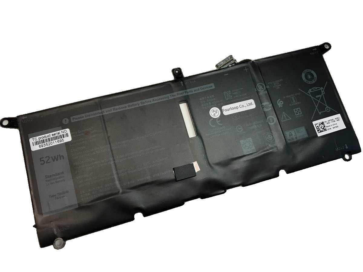 0h754v 7.6V 52Wh dell  PC  純正  ノートパソコンバッテリー