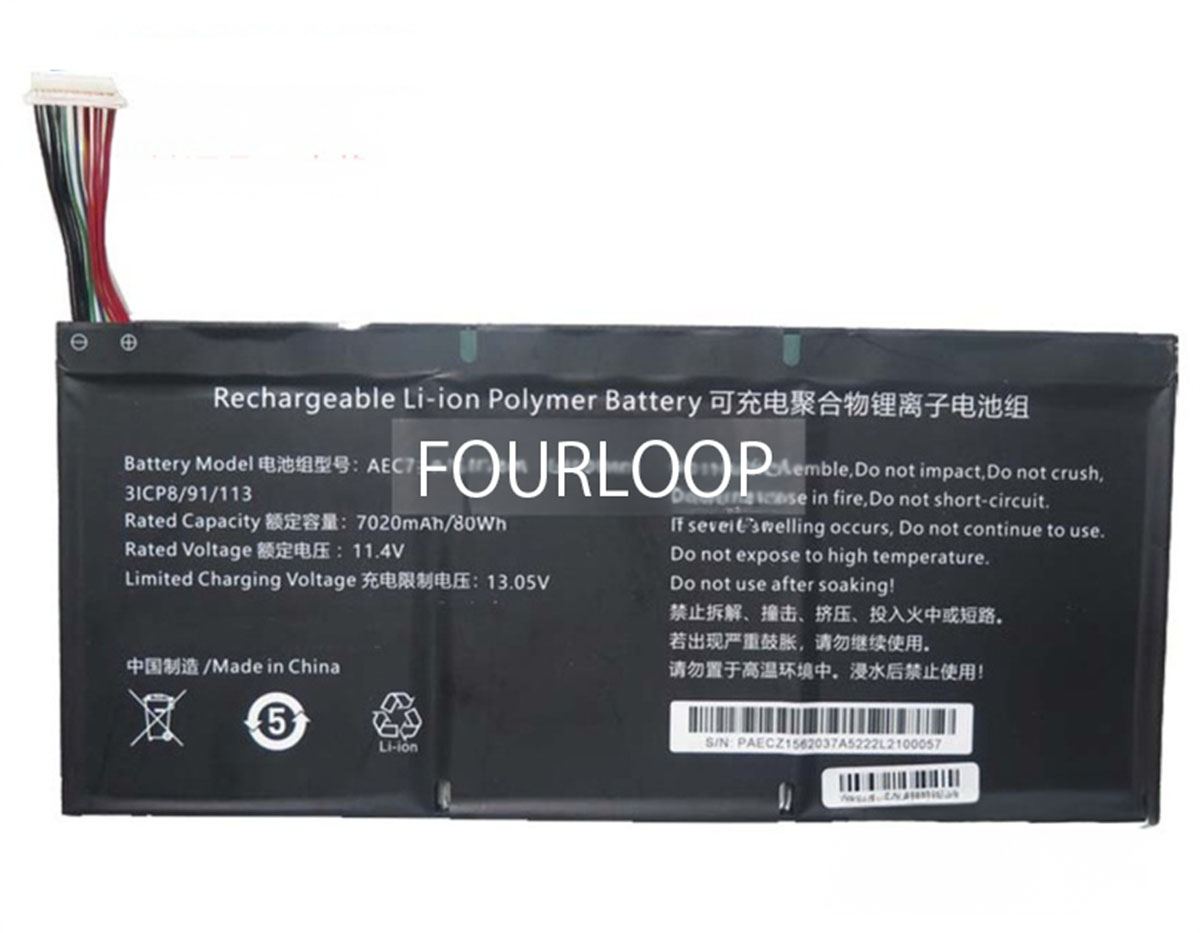 Aec7591113-3s1p 11.4V 80Wh rtdpart  PC  純正  ノートパソコンバッテリー